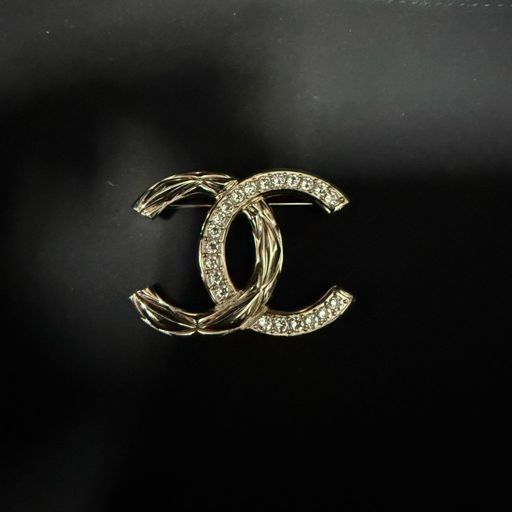 Chanel Gold Crystal Brooch